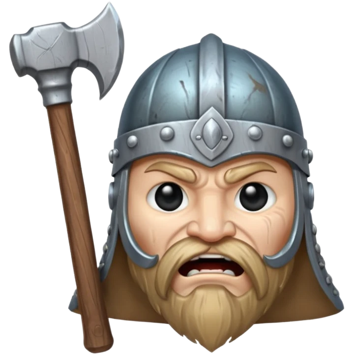 Viking helmet crying, hammer emoji