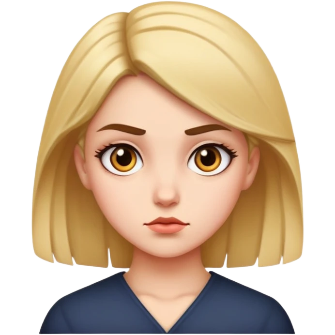 girl with side part mean look emoji