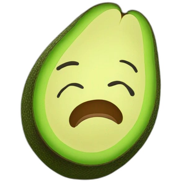 Sleeping face of a fluffy stuffed avocado emoji