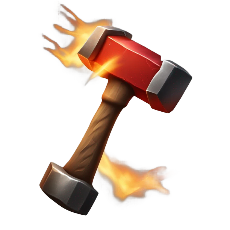 blacksmith hammer on fire emoji