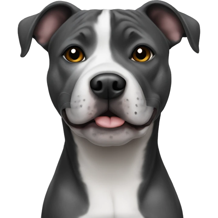 Black And grey staffy emoji