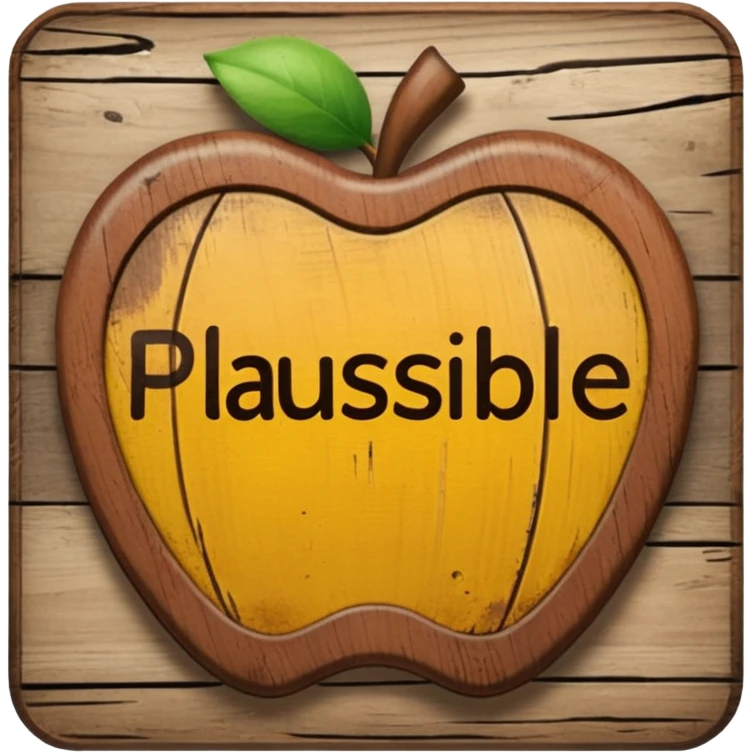 MythBusters inspired sign with the word 'Plausible' on it, Apple iOS emoji style emoji