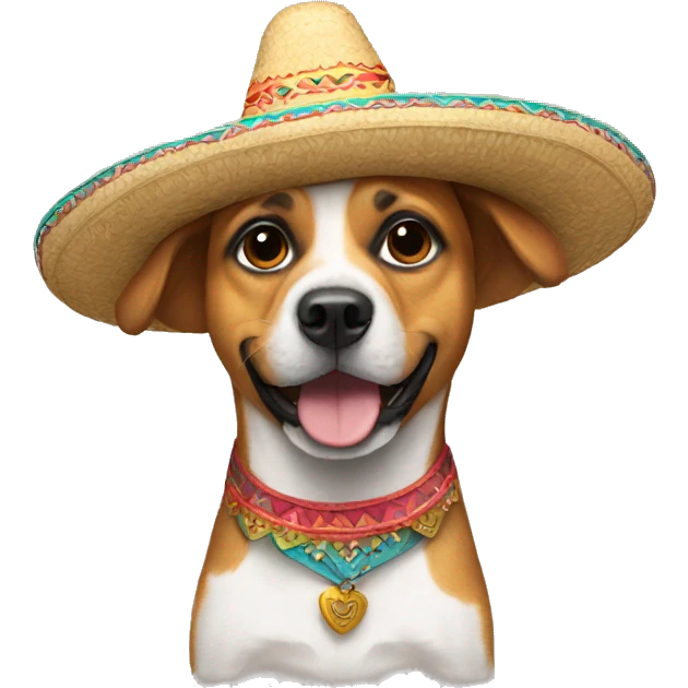 Dog wearing a sombrero emoji