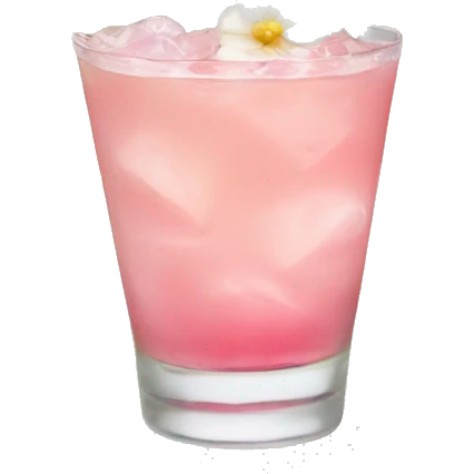 Cocktail with light pink flowers emoji