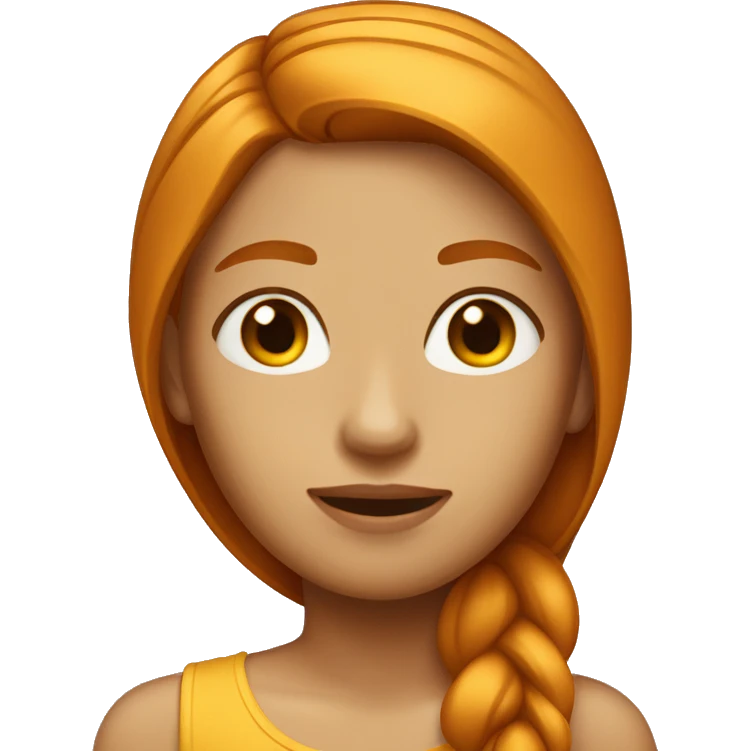Girl with straight long ginger hair tanned skin emoji