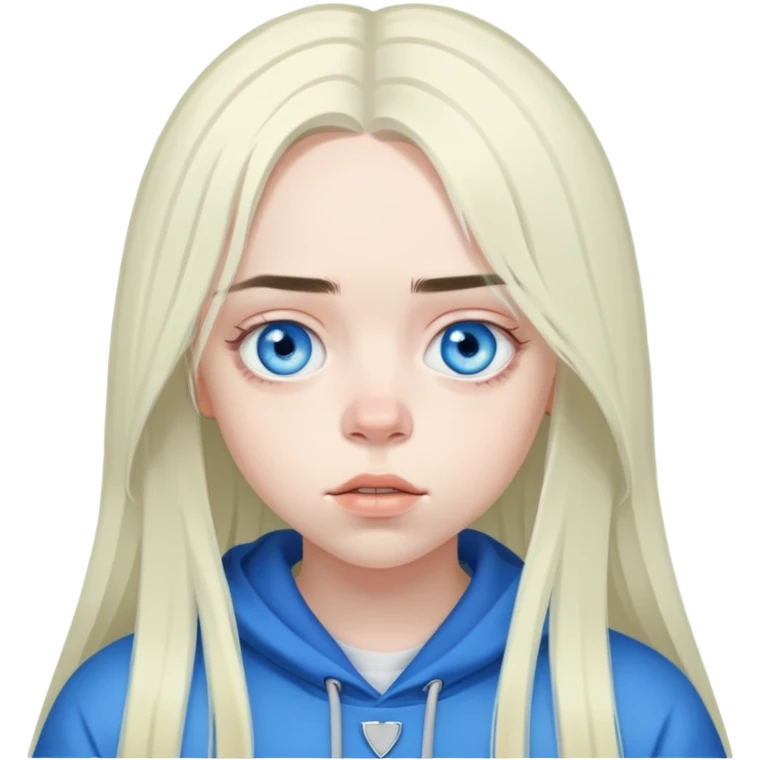 Billie eilish blue eyes long hair emoji