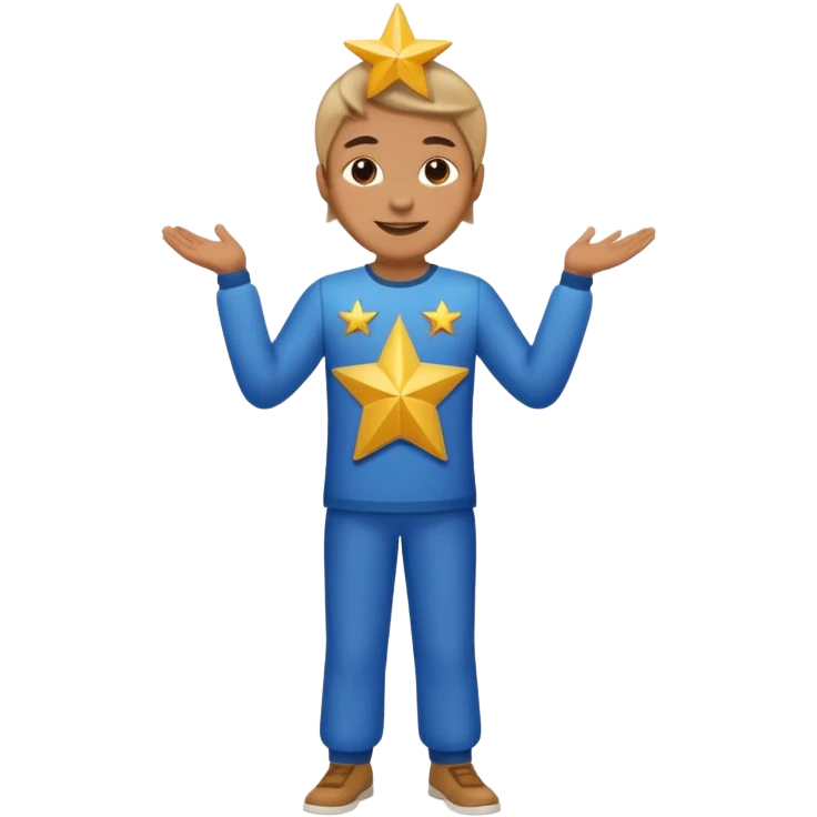 make a person standing like a star with clothes on please ⭐️ emoji