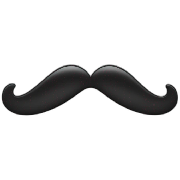 moustache half blck and half white emoji