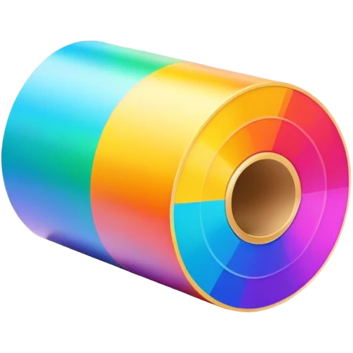psychedelic colored film roll emoji