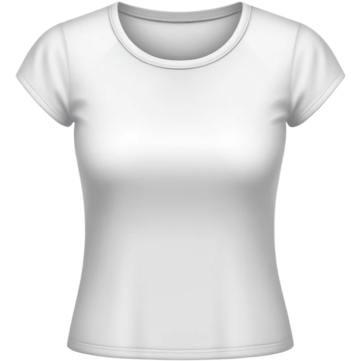 white women's t-shirt with round neck and short cap sleeves, fitted feminine cut, only the garment, isolated on white background, no model emoji