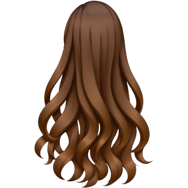 back view of long brown hair emoji