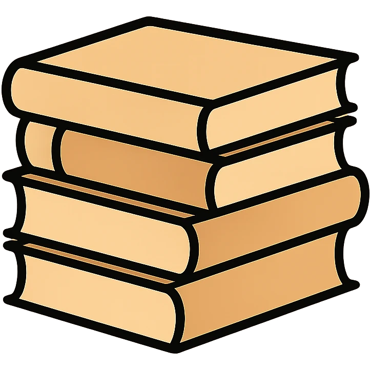 stack of books in beige tones emoji