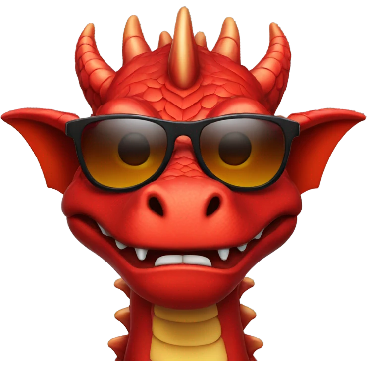Red dragon with sunglasses emoji