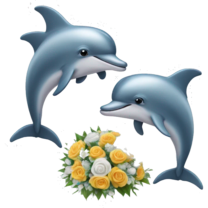 Dolphin getting married emoji
