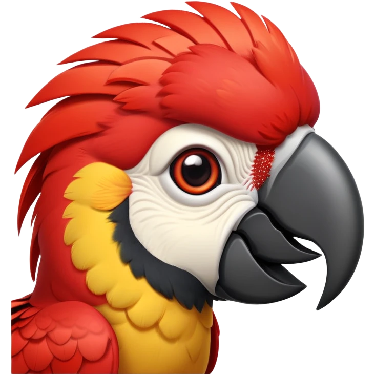 cinematic-cute-macaw-portrait-emoji,-head-tilted-playfully-and-inquisitively,-with-a-dazzling-red-plumage-and-round,-sparkling-eyes-filled-with-charm,-simplified-yet-irresistibly-adorable-features,-highly-detailed emoji