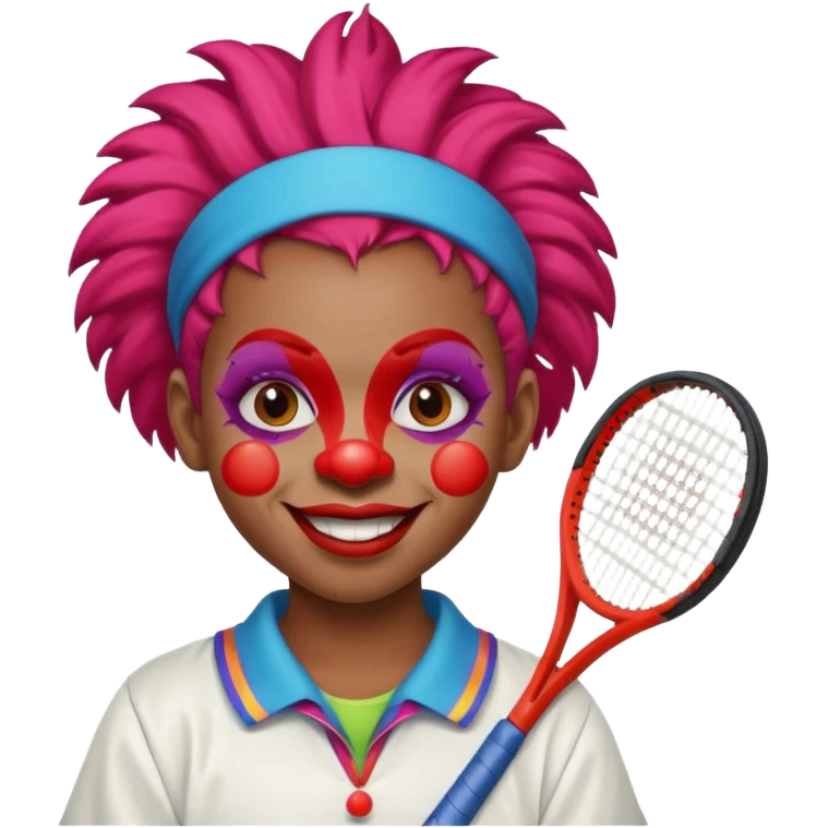 tennis player black clown child emoji