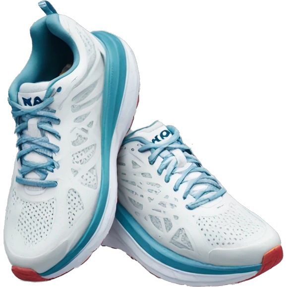 Hoka one one white sneakers  emoji
