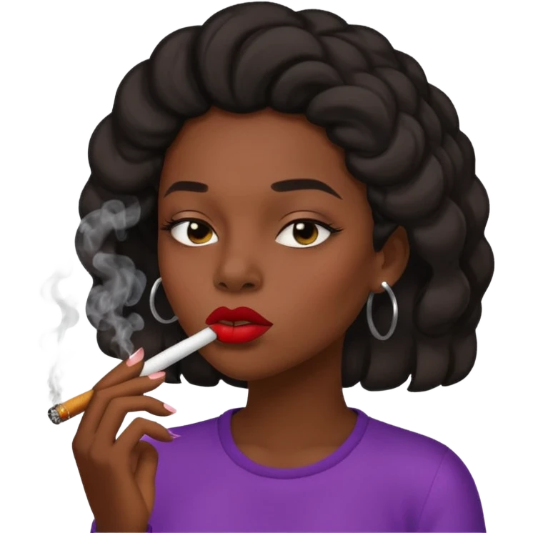 Black girl smoking  emoji