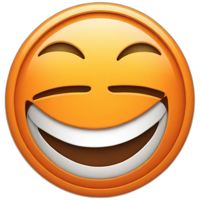 orange clock with eyes and mouth smiling emoji