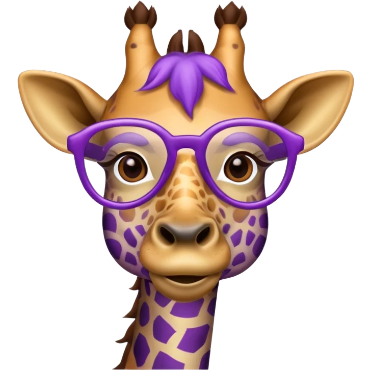 Giraffe with purple glasses emoji