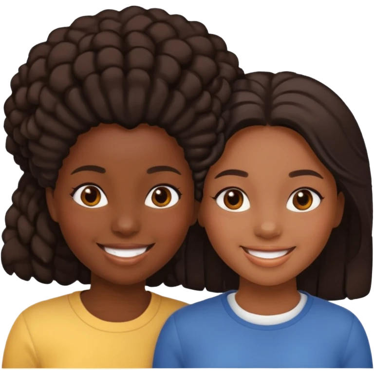 Two black girls and one ml emoji