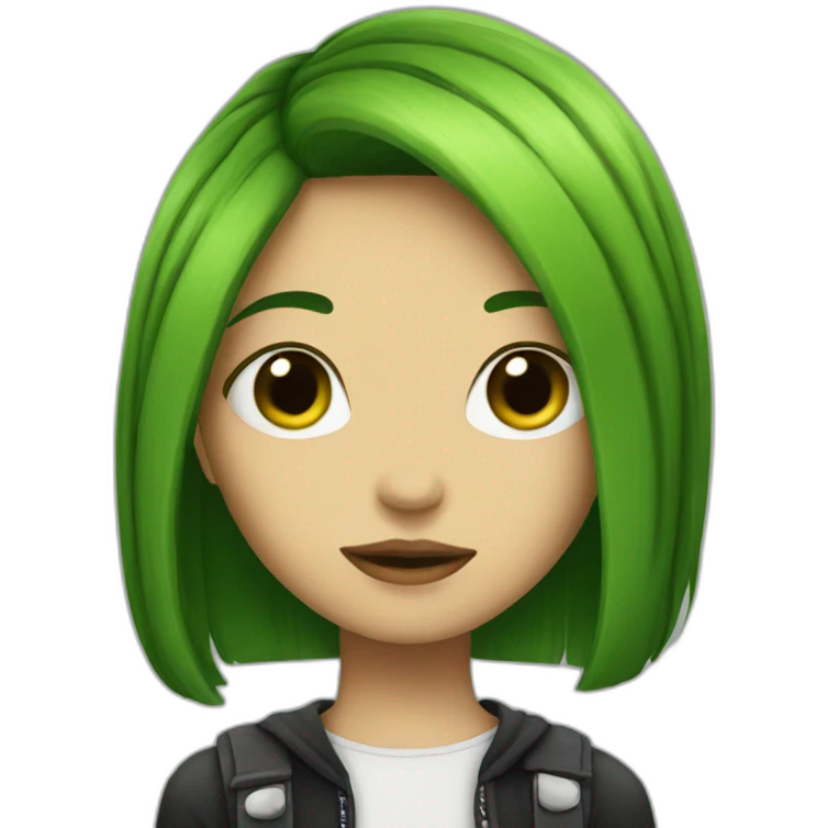 Emo girl with pickles emoji