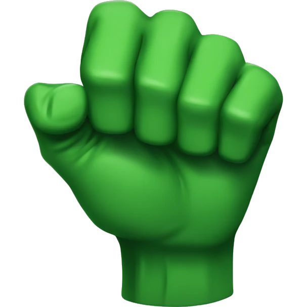 green hand punch emoji