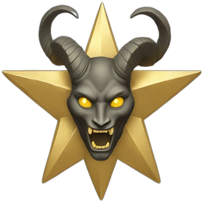 Gold Baphomet star different emotions emoji