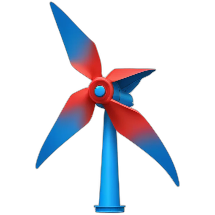 blue and red wind turbine emoji