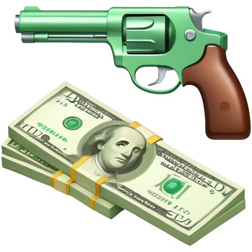 cash gun shooting dollar bills emoji