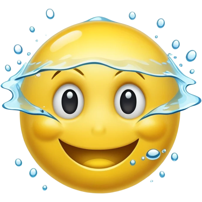 scared smiley face being drowned with so much water emoji