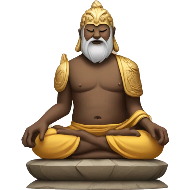 Budda is meditating with head of Odin emoji