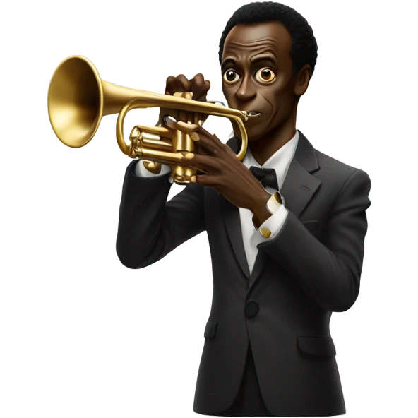 Miles Davis holding his trumpet and pointing at you  emoji