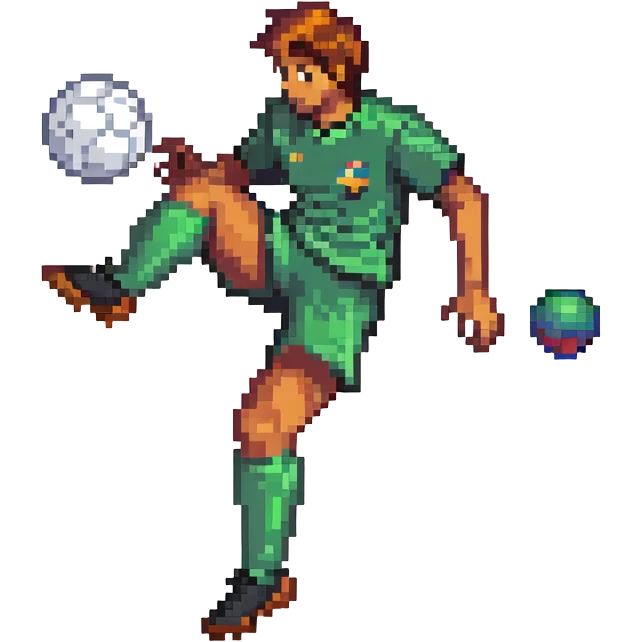 jogador a chutar uma bola emoji