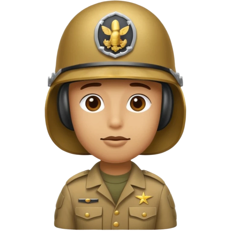 Peanut wearing military helmet emoji