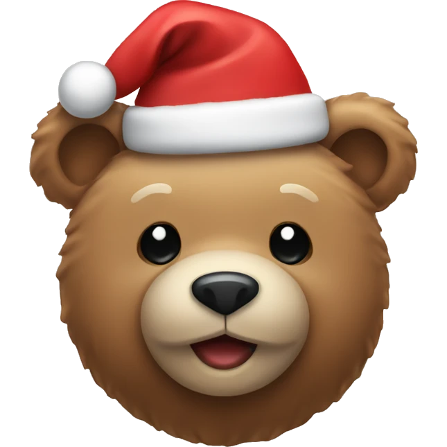 teddy bear with christmas hat emoji