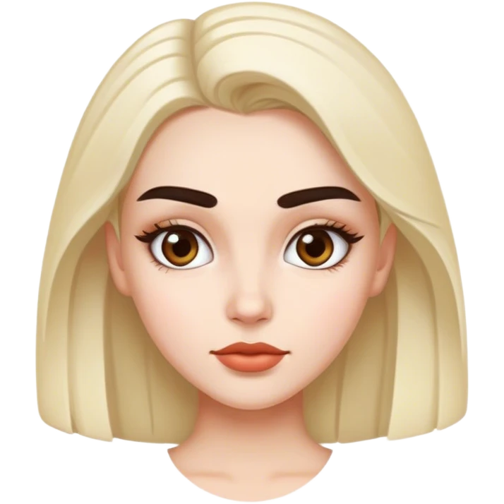 really pretty girl with thick good looking eyebrows and white skin color emoji