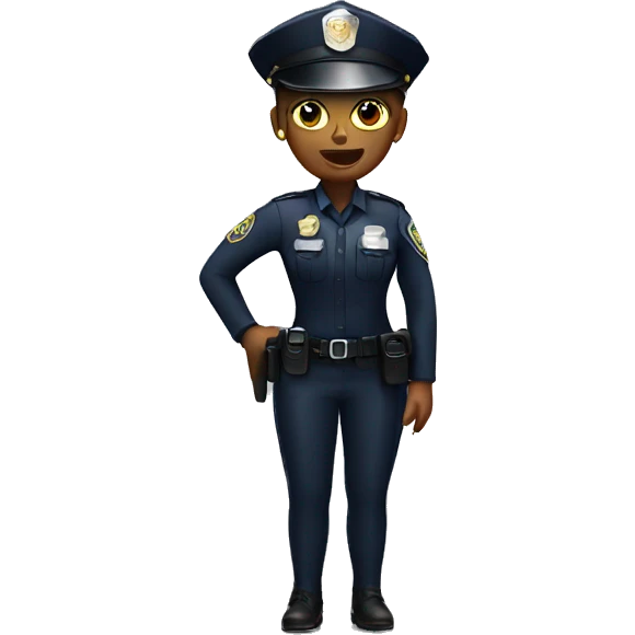 Black female police officer with banana as a weapon emoji