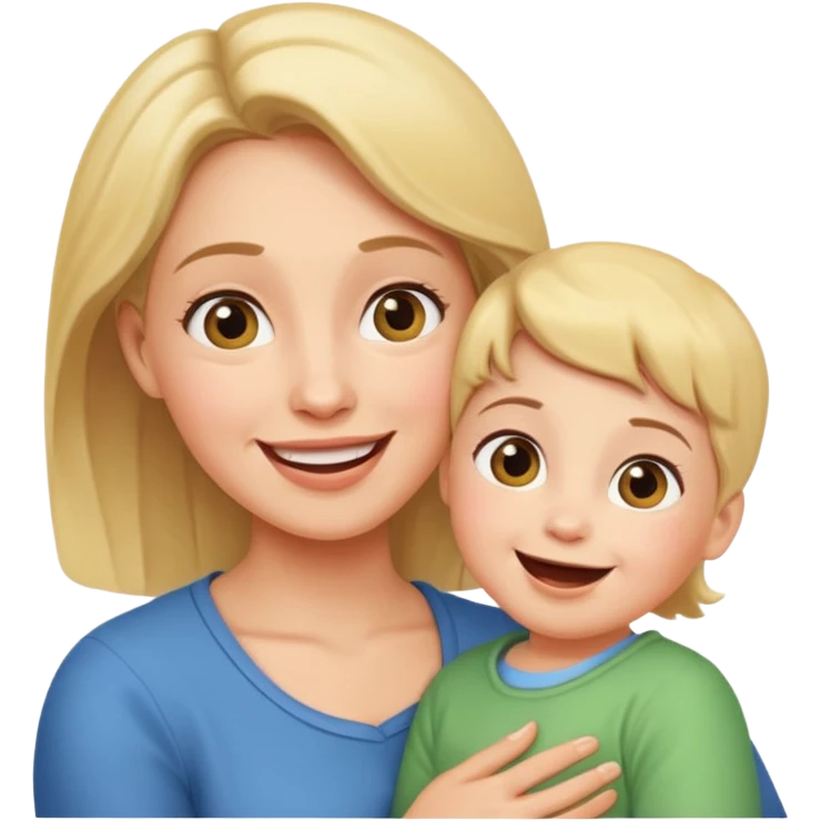 pleasanty surprised mother with child emoji