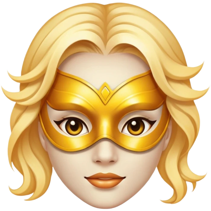 Girl with glowing mask on emoji