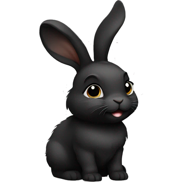 Black polish dwarf bunny emoji