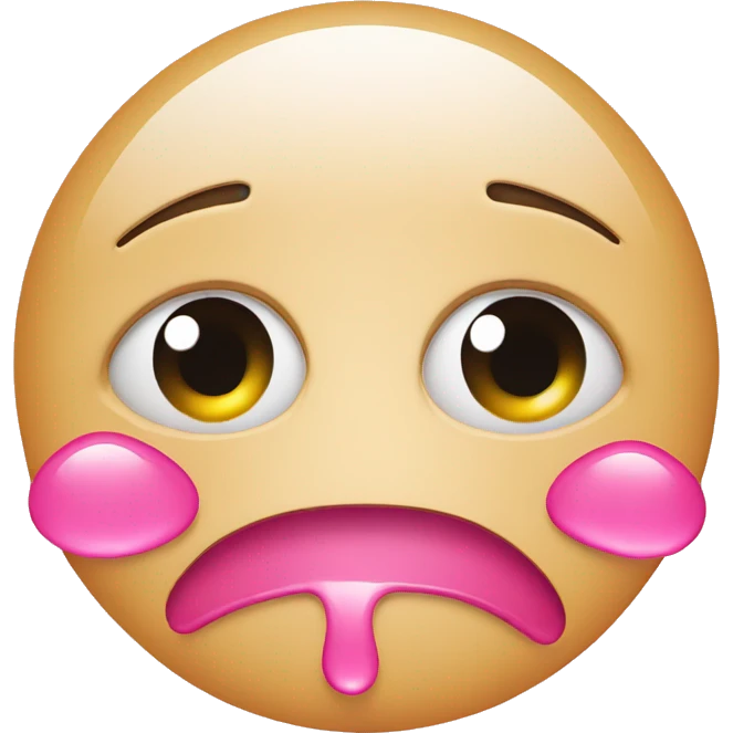 Sad face emoji with pink tears  emoji