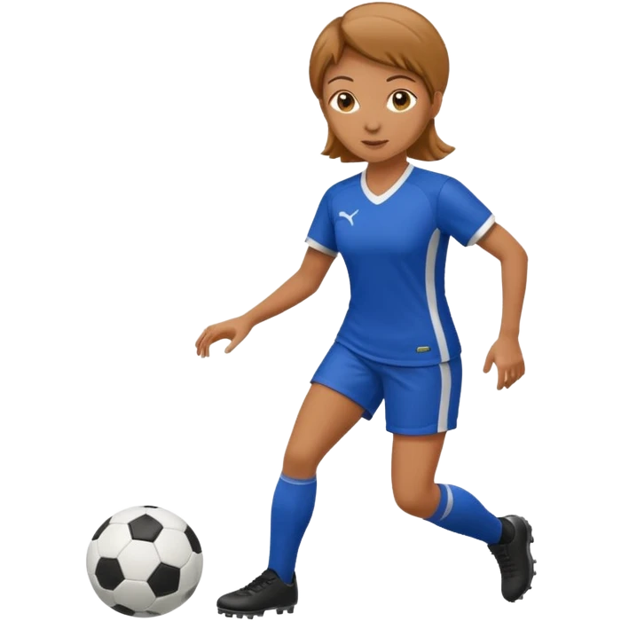female soccer mentor dribbling a soccer ball emoji
