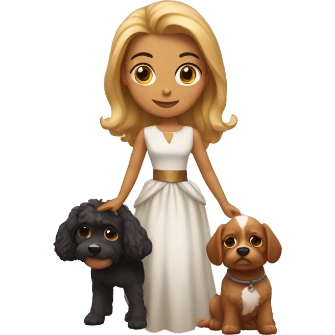 Dueña con su caniche  emoji