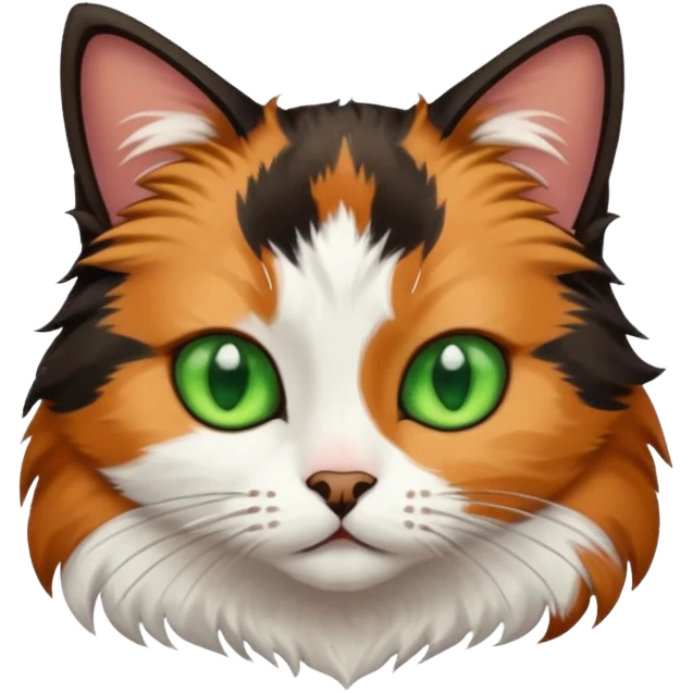 cat with white, brown, and black fur emoji
