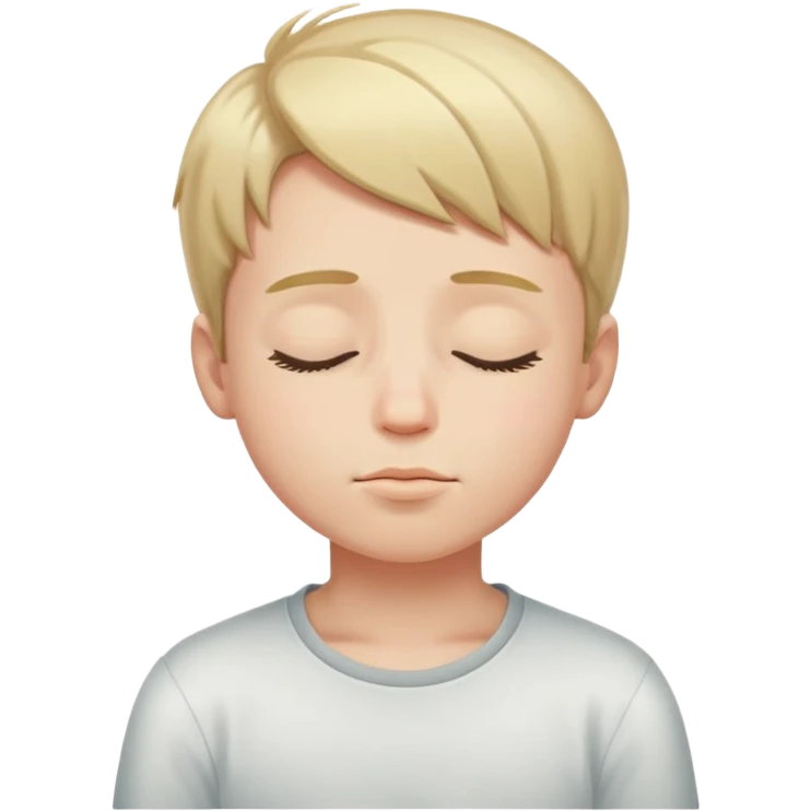 realistic portrait of a boy with closed eyes  emoji