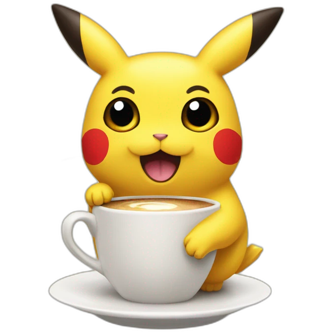 Pikatchw qui bois un café emoji
