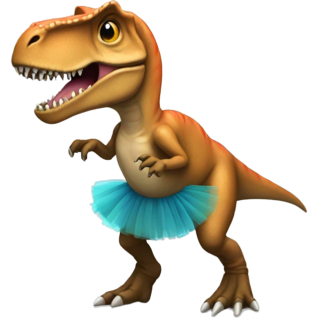 T. rex with a tutu emoji