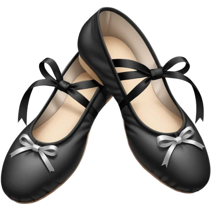 Ballet shoes black and white  emoji