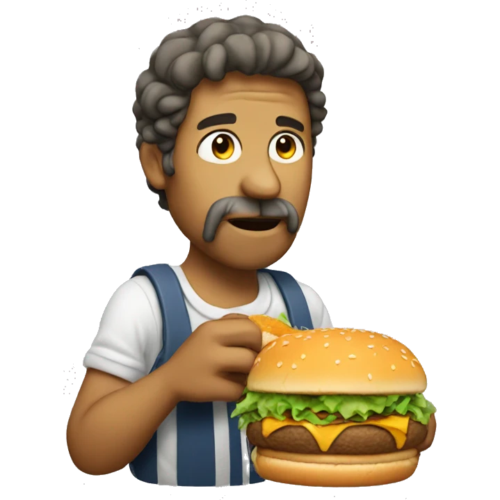 tramp eating burger emoji